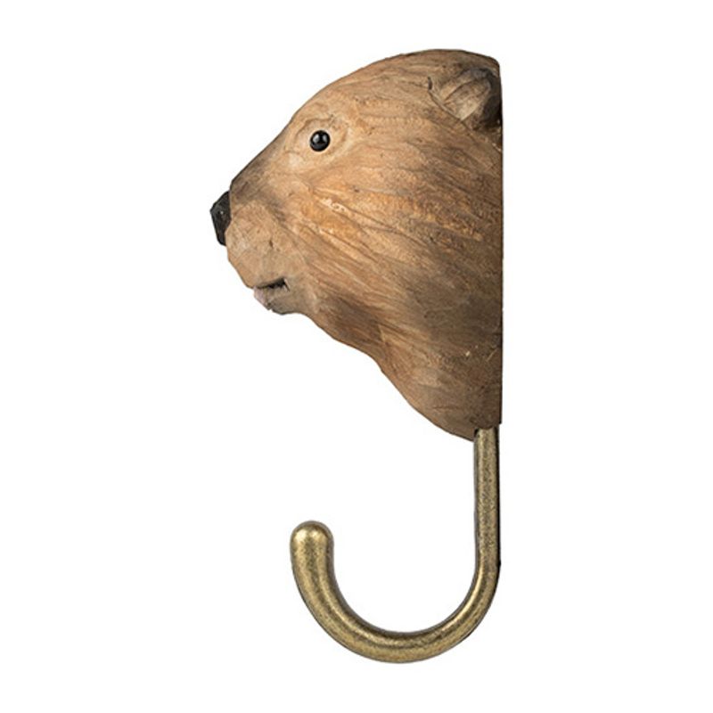 Håndspikket knagg. Bever. 