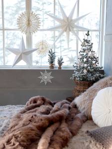 Hovedbilde Pledd i imitert skinn. Chokolade