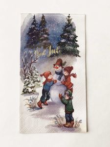 Hovedbilde Serviett Buffet &laquo;God Jul&raquo; Barn Og Sn&oslash;mann