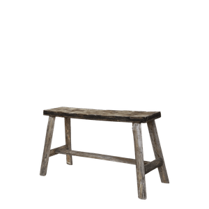 Hovedbilde Benk med m&oslash;nster p&aring; setet. H45/L80/B24 cm natur